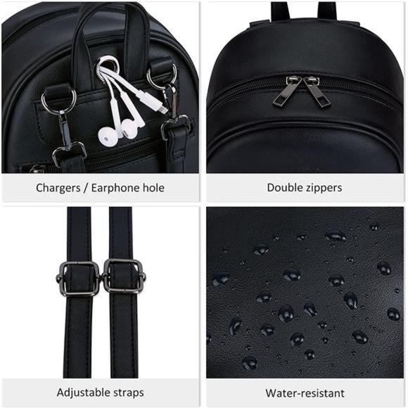 Mini Backpack for Women Cute Bowknot Small Backpack Purse Ladies Leather Bookbag - Picture 2 of 6